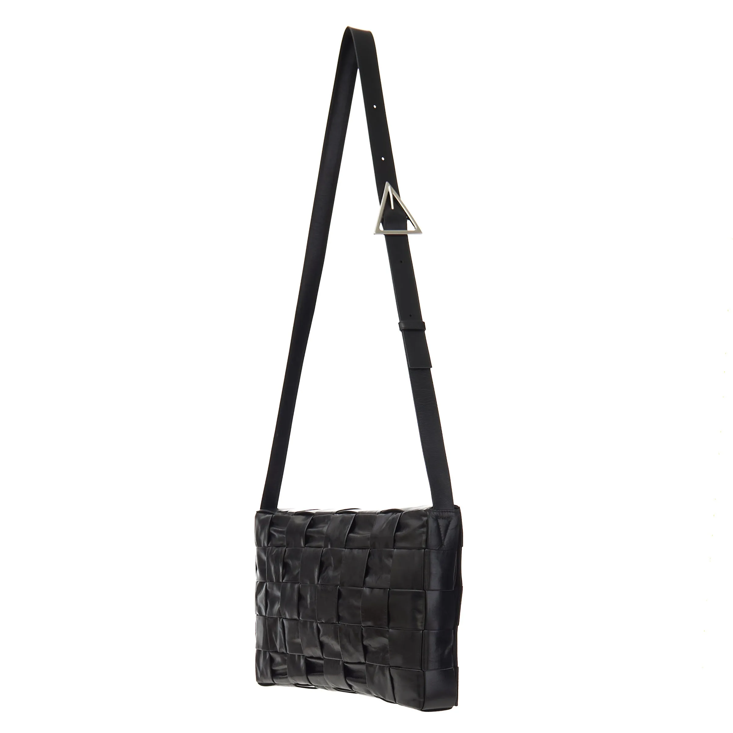 Men's Cross-Body Cassette Bag In Black Maxi Intreccio Leather