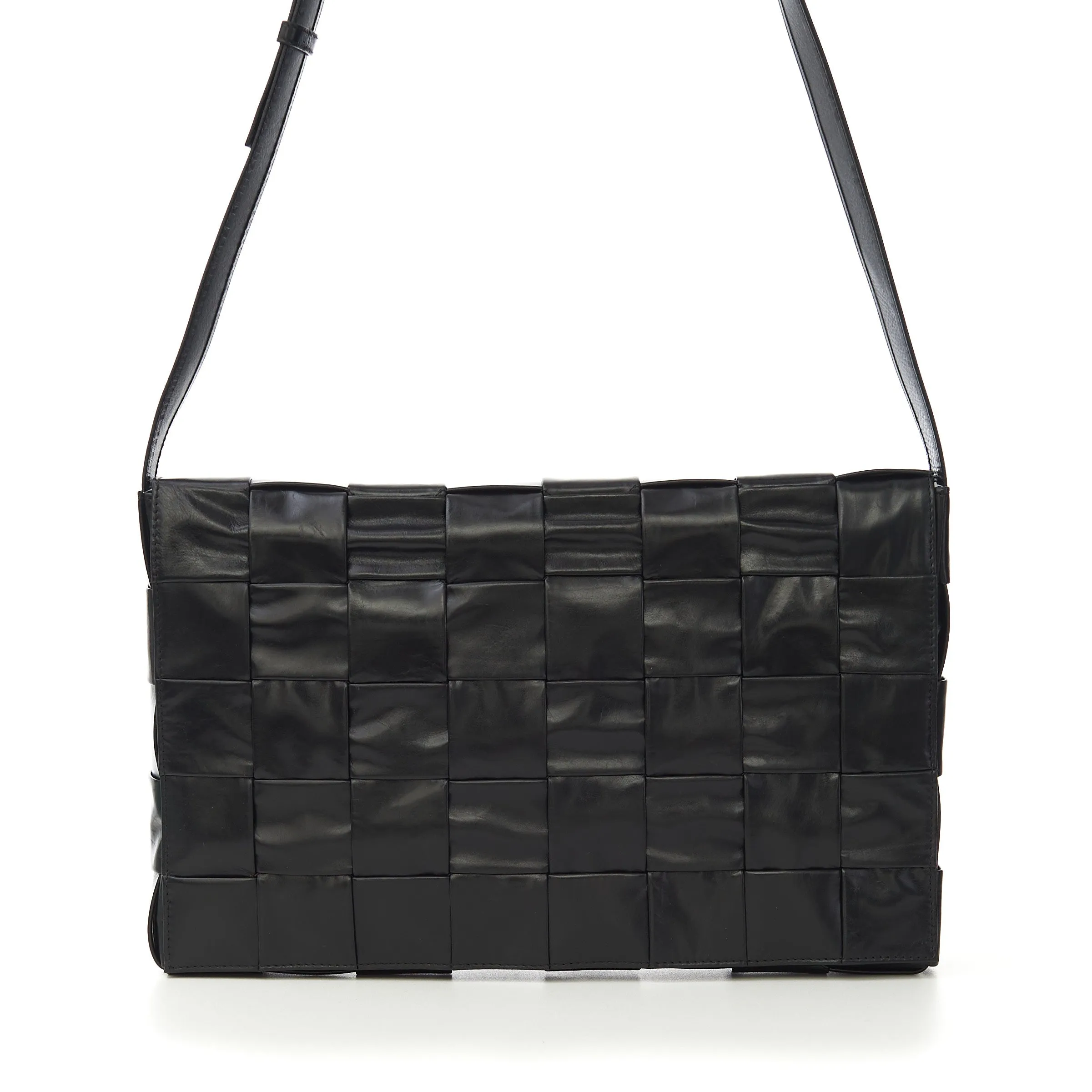 Men's Cross-Body Cassette Bag In Black Maxi Intreccio Leather