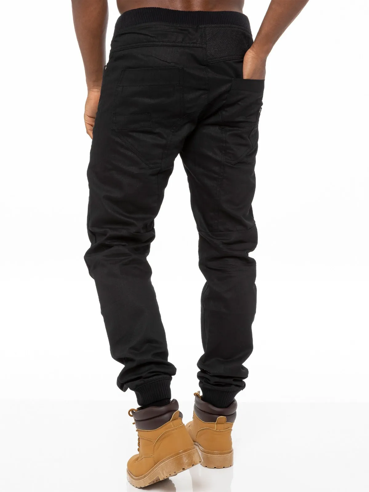 Mens Denim Cuffed Joggers Jeans | Enzo Designer Menswear