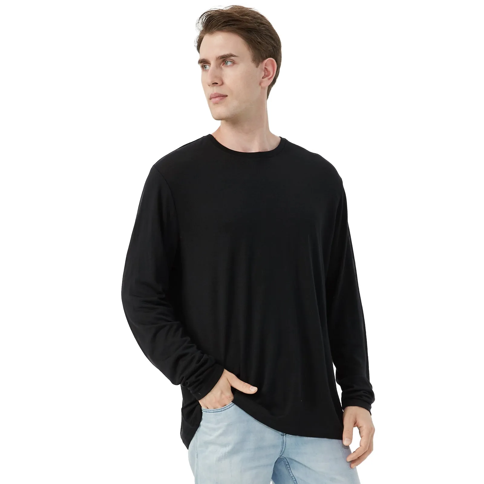 Men's Merino 170g Classic All-Season Base Layer Crew Black