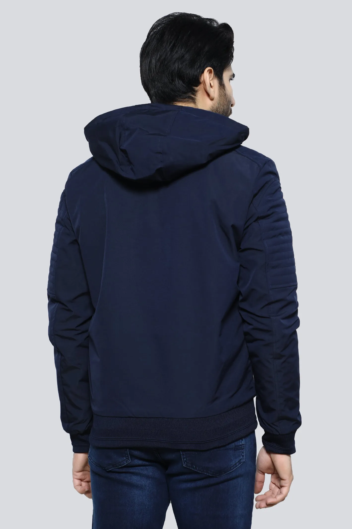 Men's Navy Blue Zip-Up Hoodie