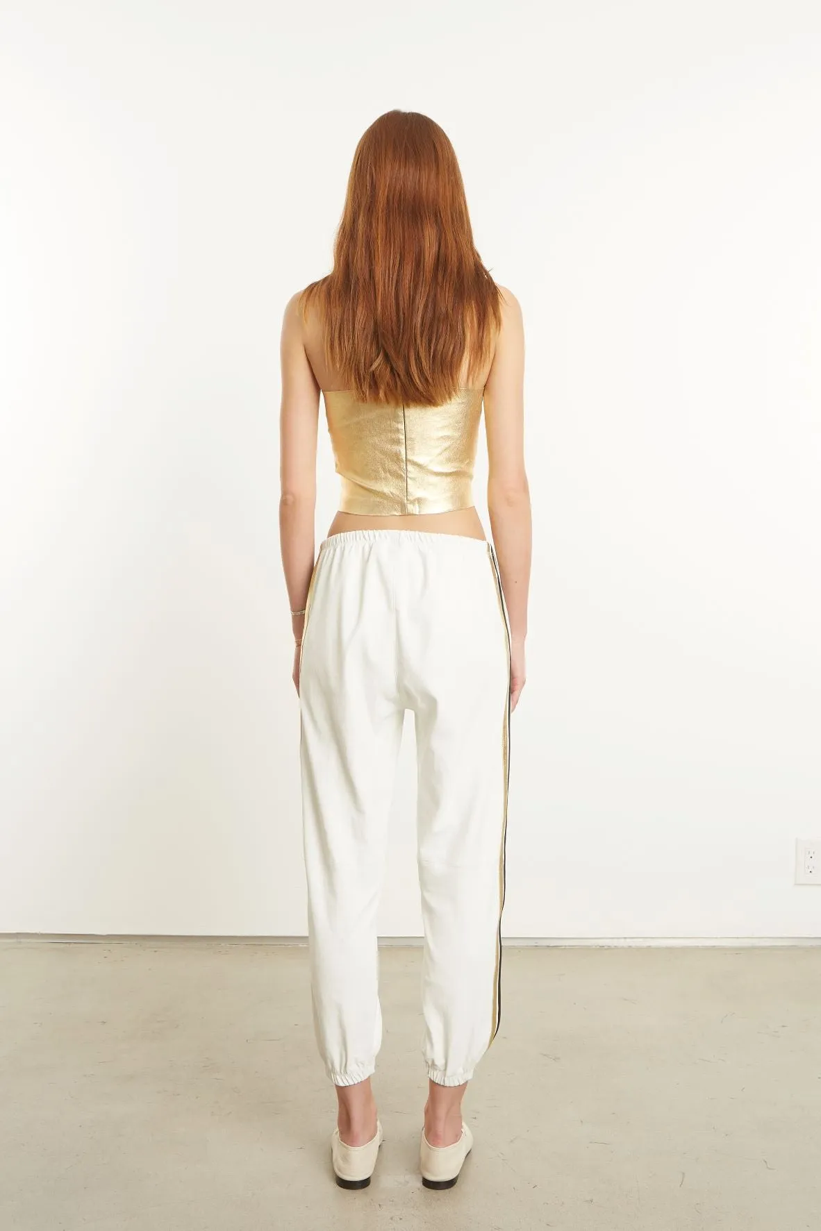 Metallic Gold Leather Micro Tube Top