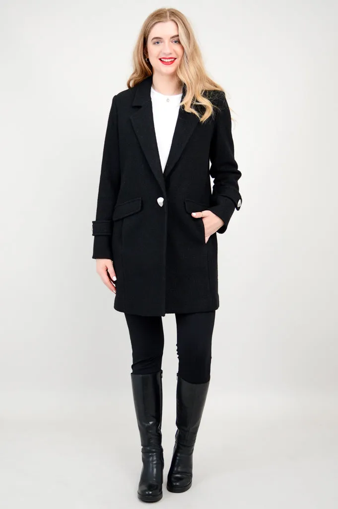 Milan Coat, Black, Wool