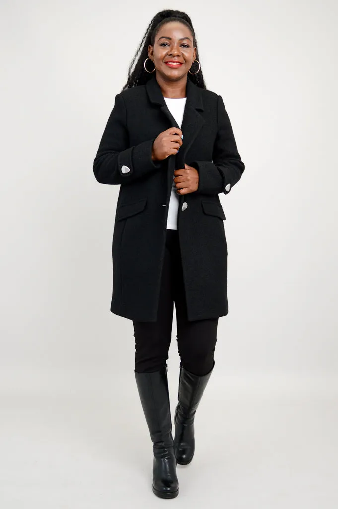 Milan Coat, Black, Wool