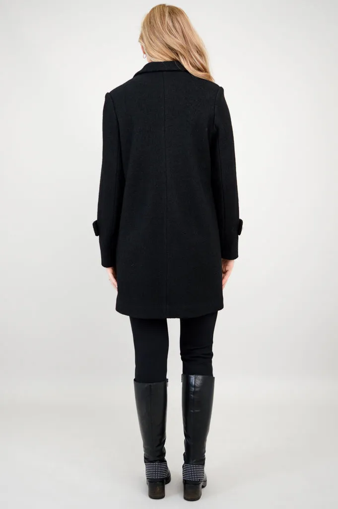 Milan Coat, Black, Wool