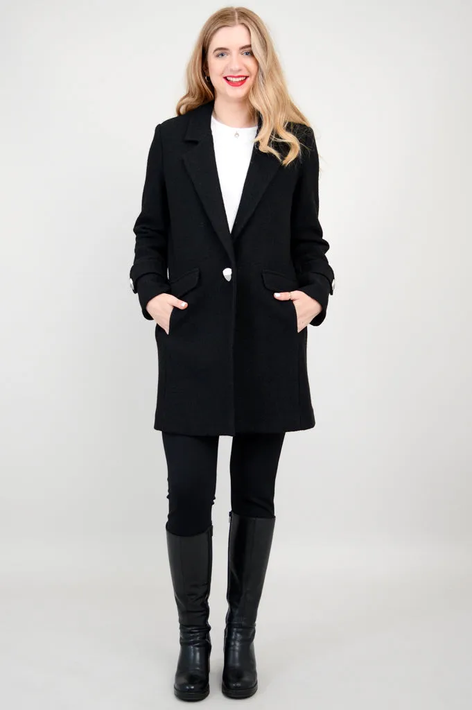 Milan Coat, Black, Wool