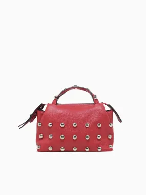 Mini Jasmine Maxi Stud Top Handle Rosso