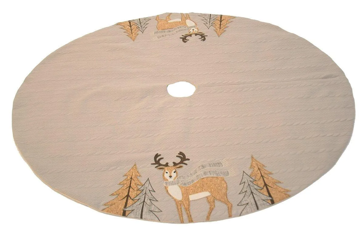 ML16355 Cozy Reindeer Tree Skirt, 56"Round