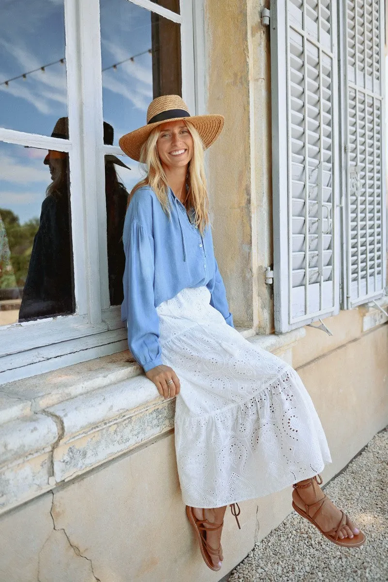 Molly Bracken White Boho Style Layered Skirt