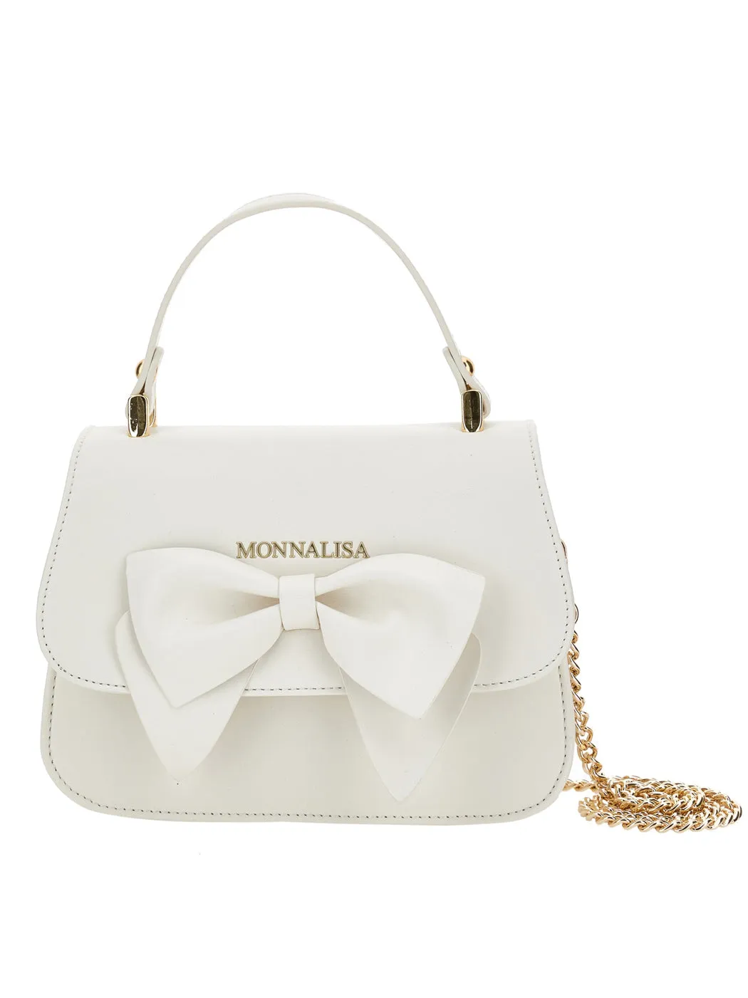 MONNALISA Cream regenerated leather bag for girl-17B001