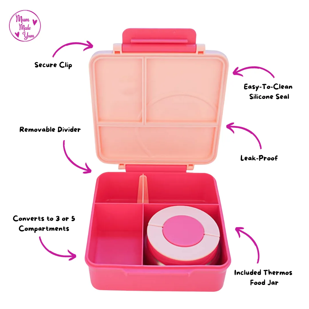 Mum Made Yum Maxi Bento Lunch Box   Food Jar - Pink