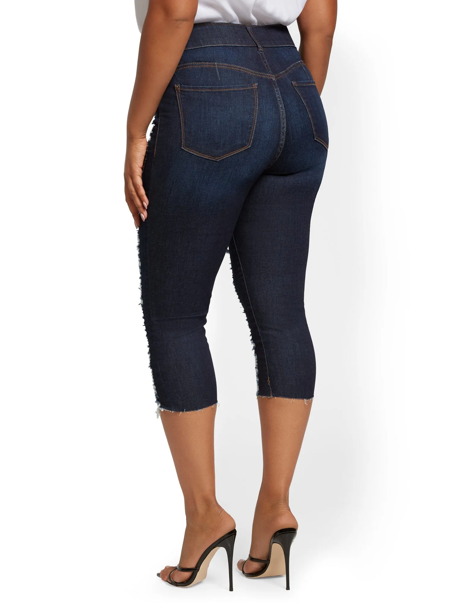 Mya Curvy High-Waisted Sculpting No Gap Super-Skinny Capri Jeans - Medium Indigo