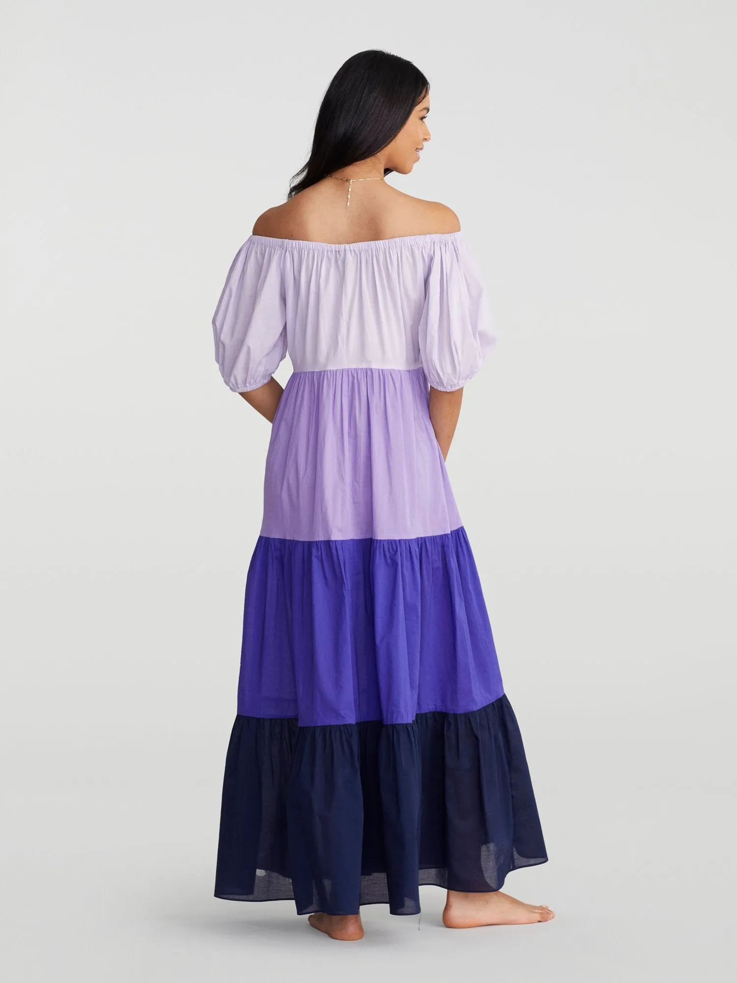 Natasha Tiered Colorblock Maxi Dress