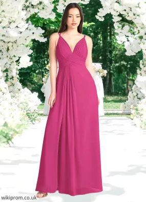 Nyla April Hot Pink V Neck Maxi Dress Atelier Dresses | Azazie SWKP0022895