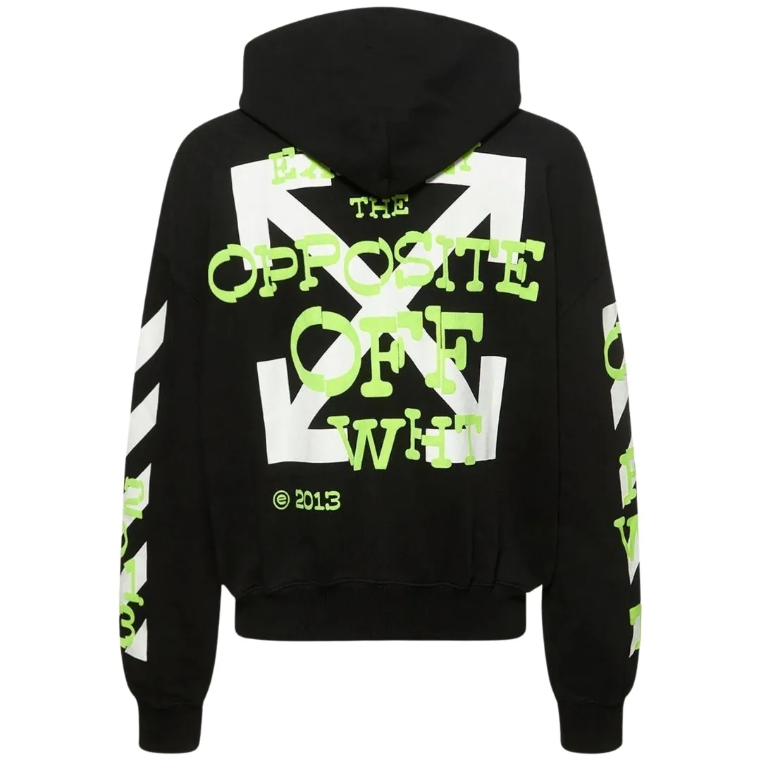 Off-White Opposite Arrow Design Boxy Fit Black Oversized Hoodie