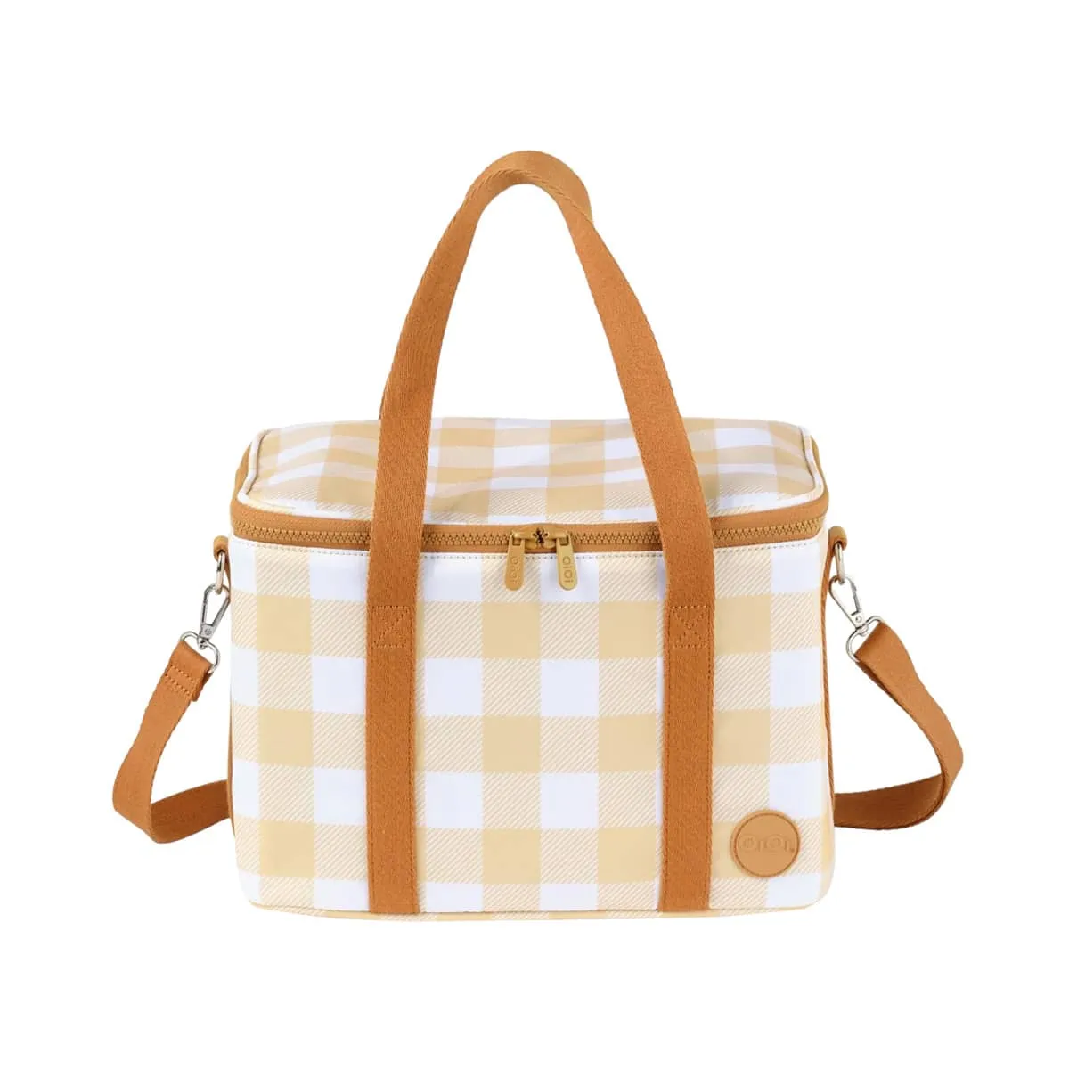 OiOi Maxi Insulated Lunch Bag - Beige Gingham