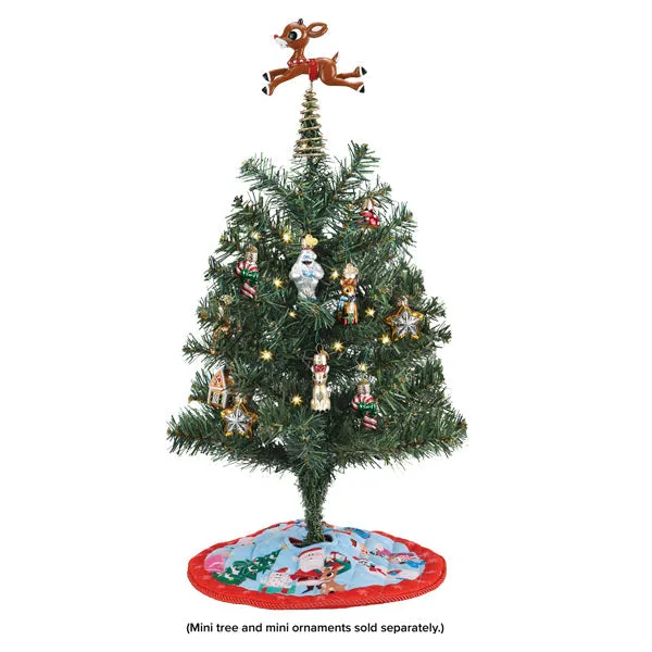 Old World Christmas Mini Rudolph Tree Topper & Skirt