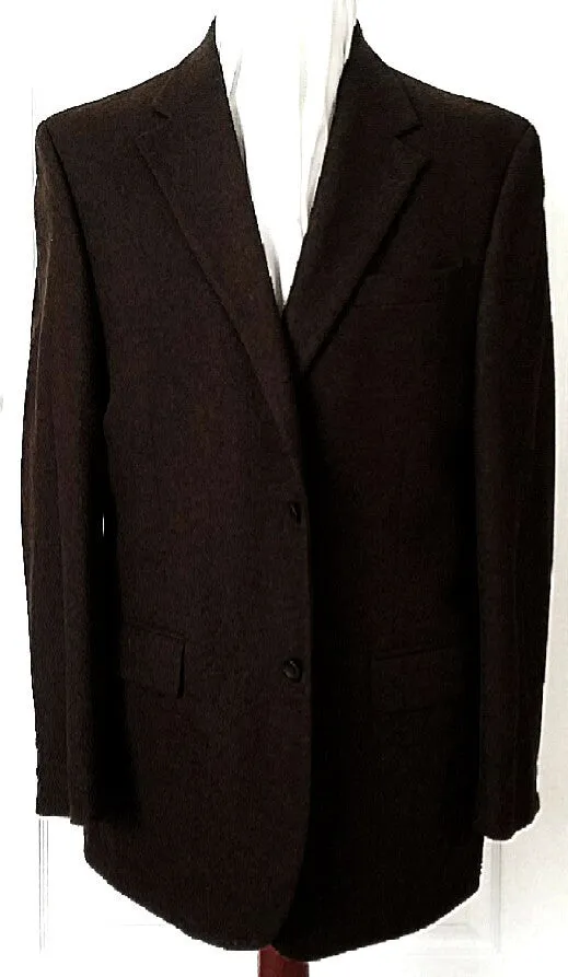 Oscar De La Renta- Brown Wool/Cashmere 2B Sport Coat- size 43L