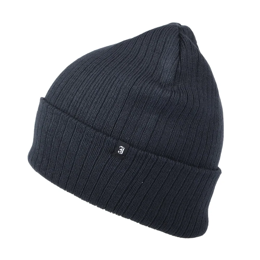 Oversized Ribknit Beanie Hat - Navy Blue Wholesale