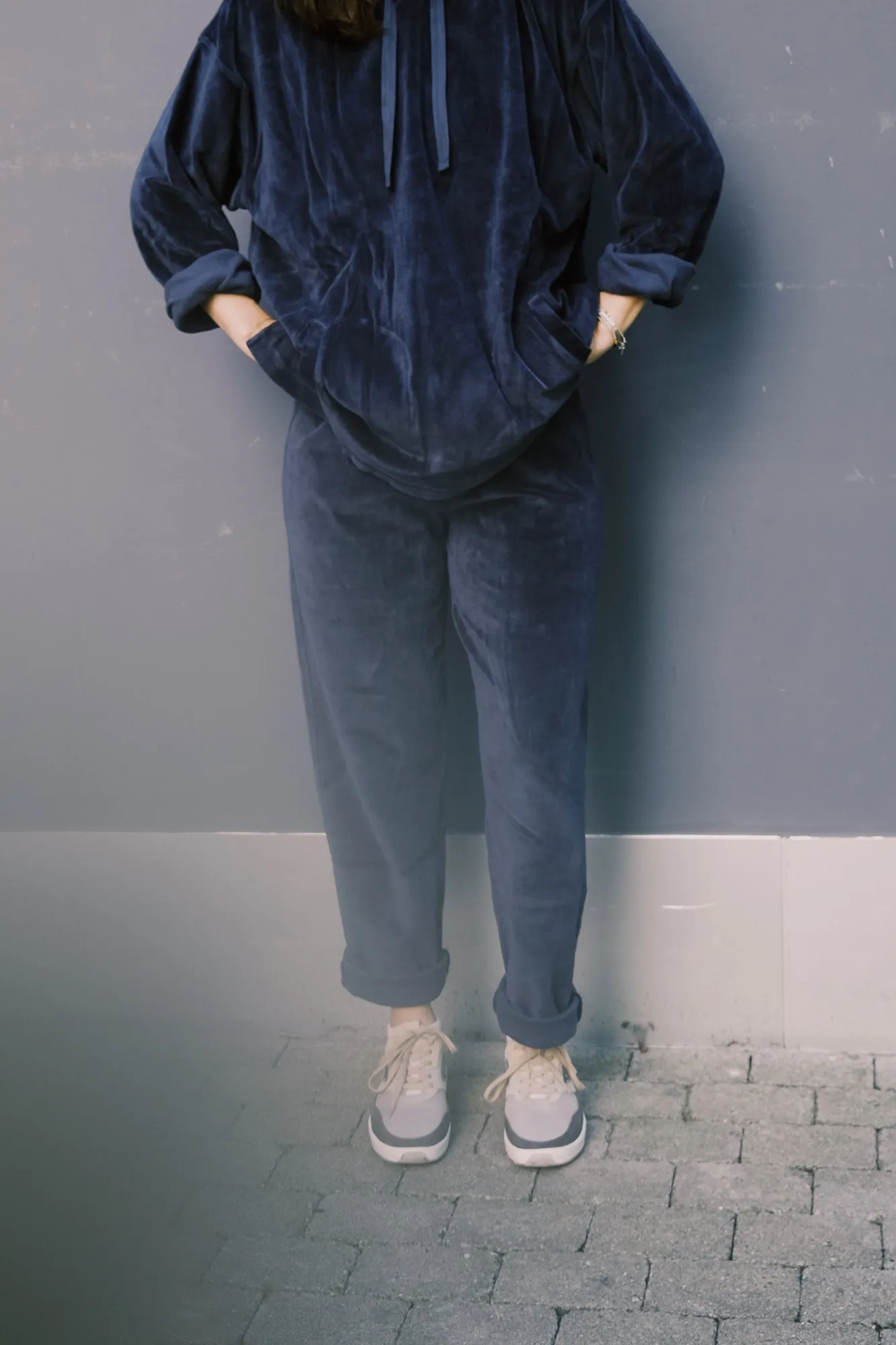 pants - velvet - navy