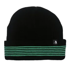 Pass~Port - Organic Cotton Stripe Knit Beanie Black/Green