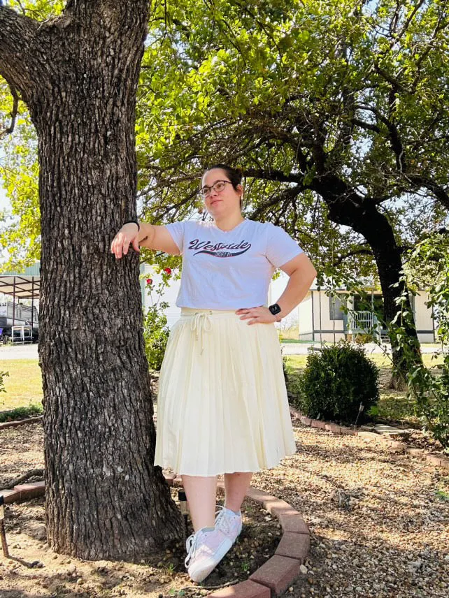 Patagonia Cream Pleated Athletic Skirt