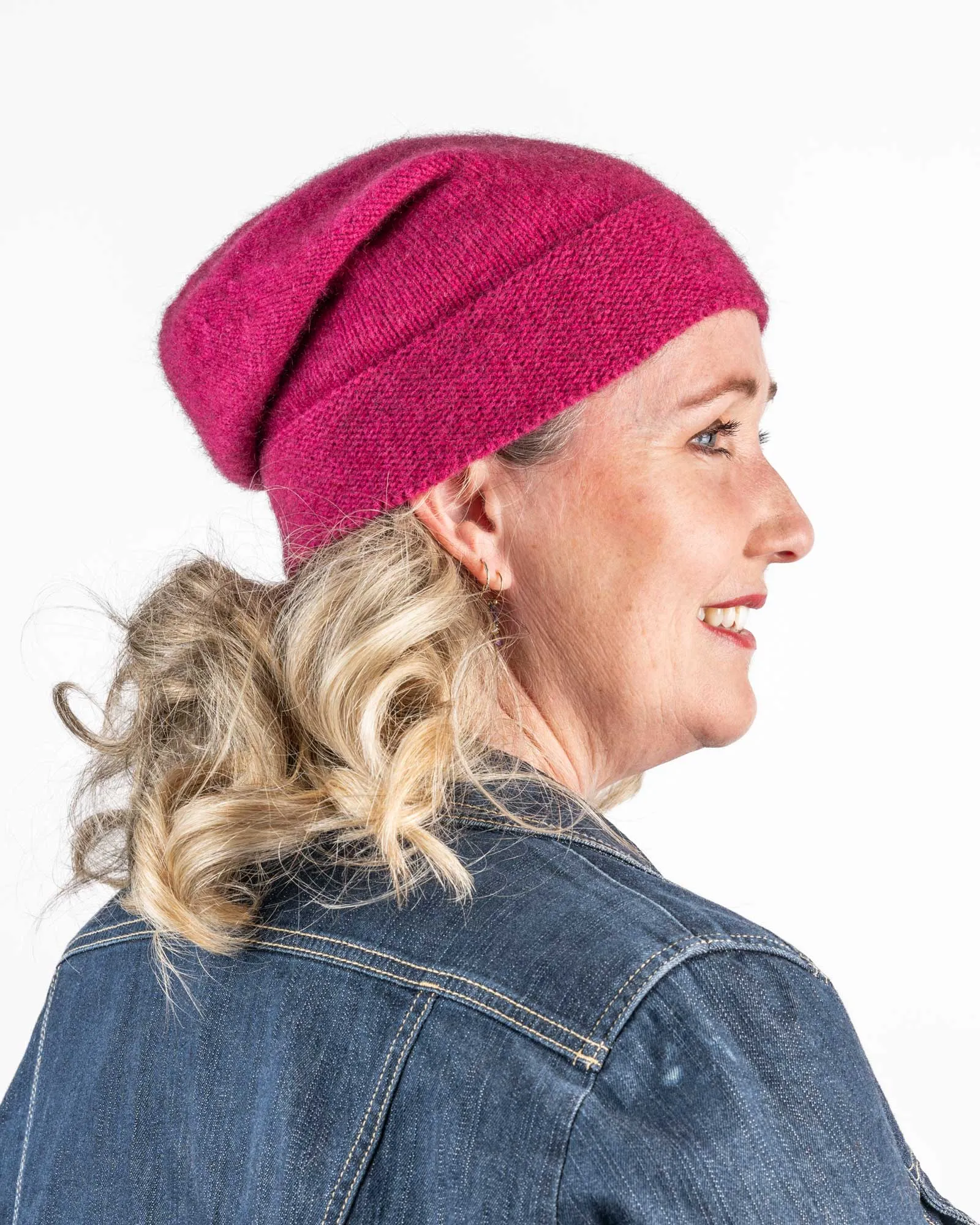 Peony Pink Plain Beanie Hat - NX101