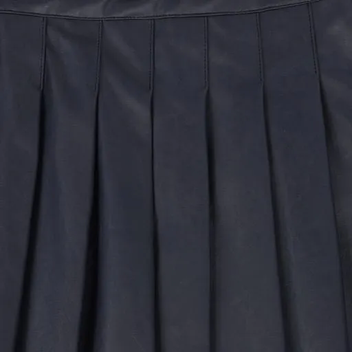 PICCOLA LUDO NAVY LEATHER PLEAT SKIRT