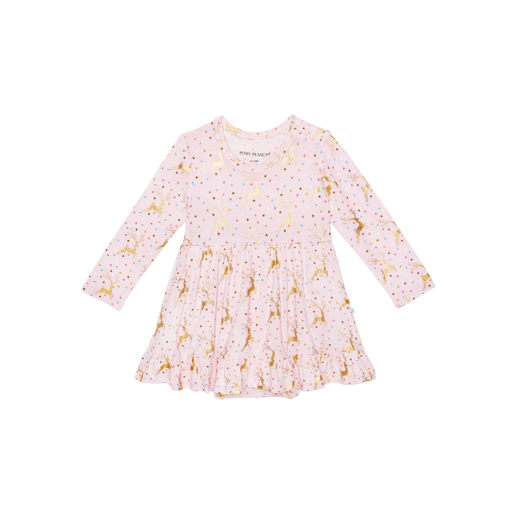 Posh Peanut Ryleigh L/S Ruffled Bodysuit Dress