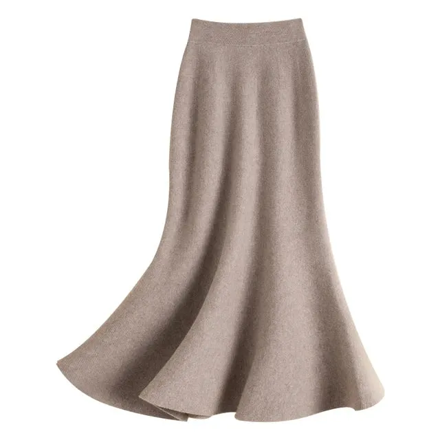 Pre Order:  Solid Nudes Mid-Calf Skirt