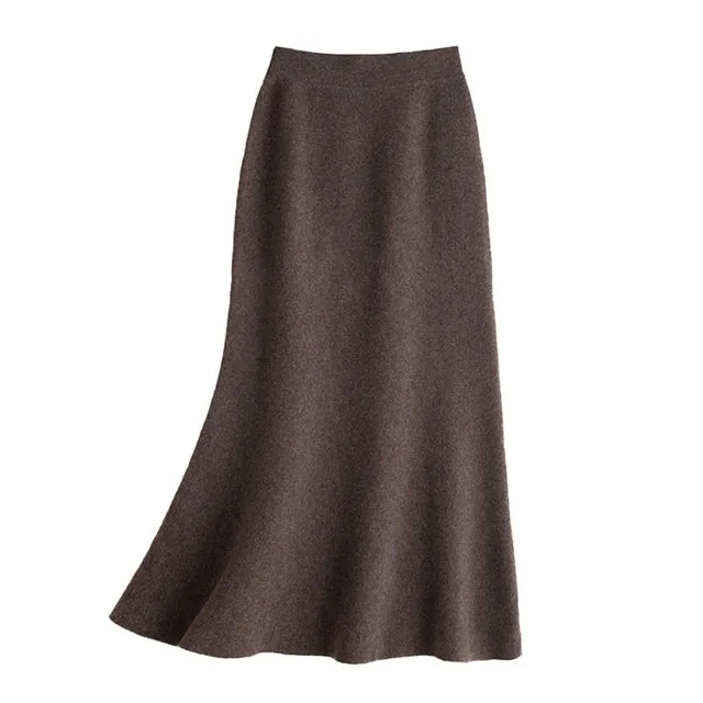 Pre Order:  Solid Nudes Mid-Calf Skirt