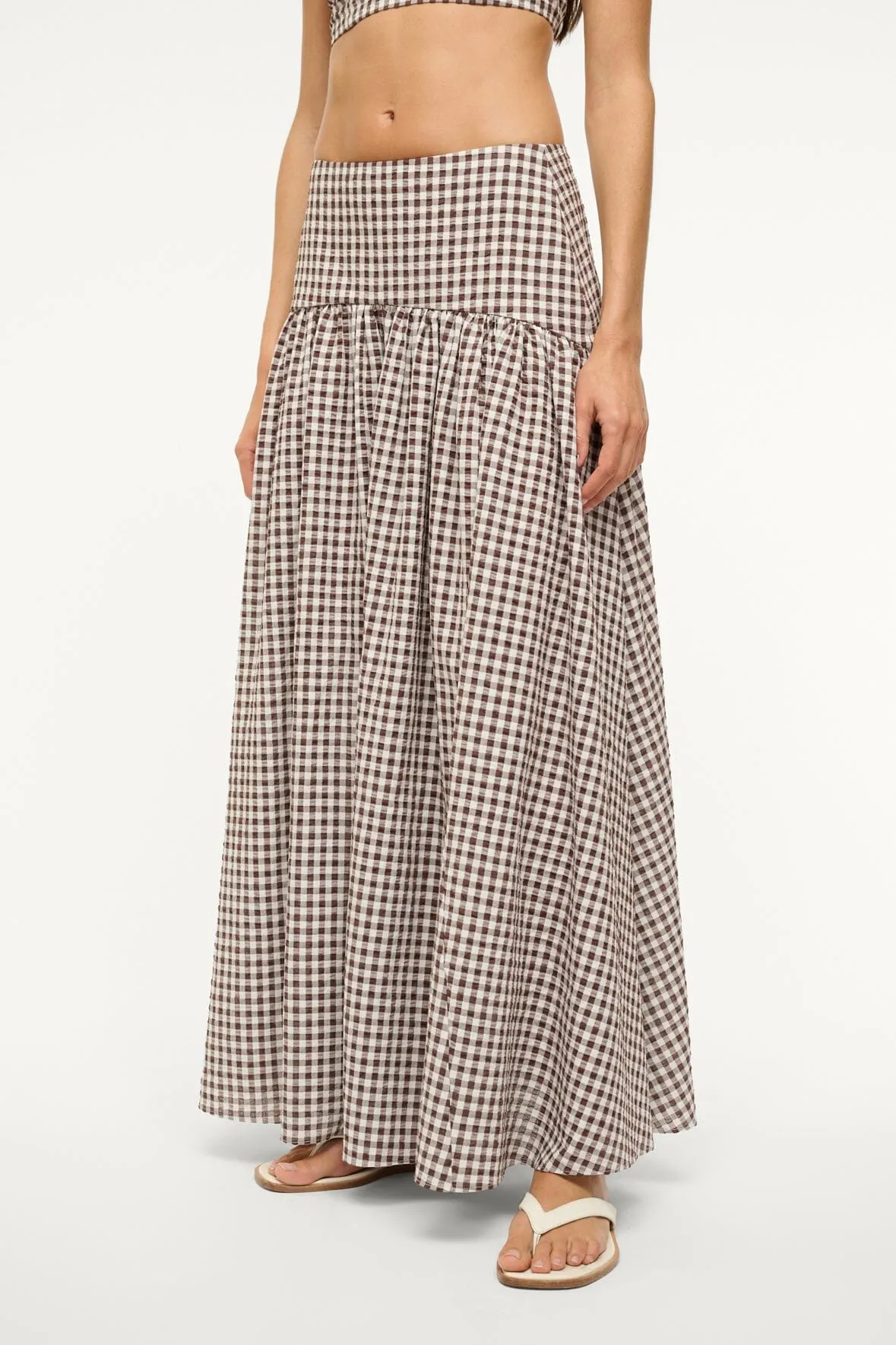 PROCIDA COVERUP SKIRT | DARK CHOCOLATE GINGHAM