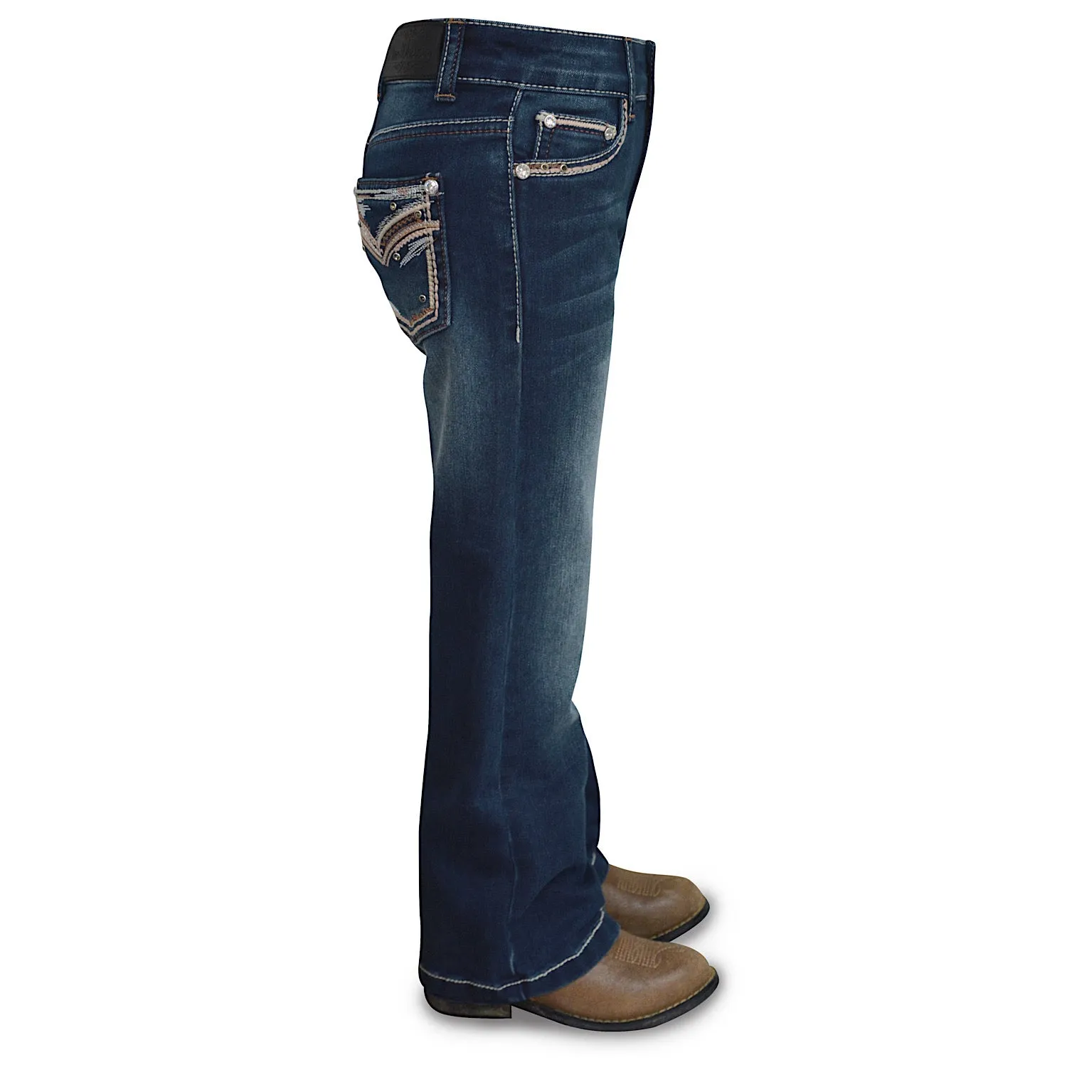 Pure Western Girls Emma Boot Cut Jean Indigo