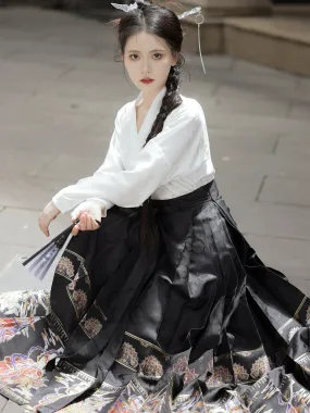 "赵昕冉" Ming-style Horse-face Hanfu Skirt