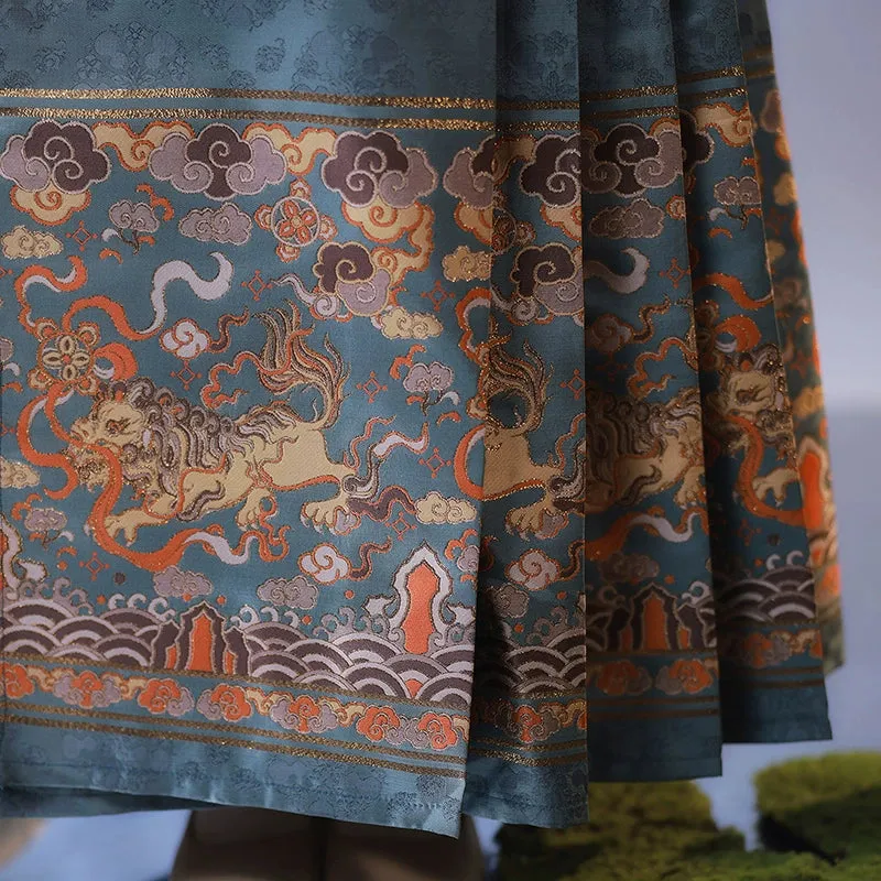 "狮子球" Ming-style Horse-face Hanfu Skirt