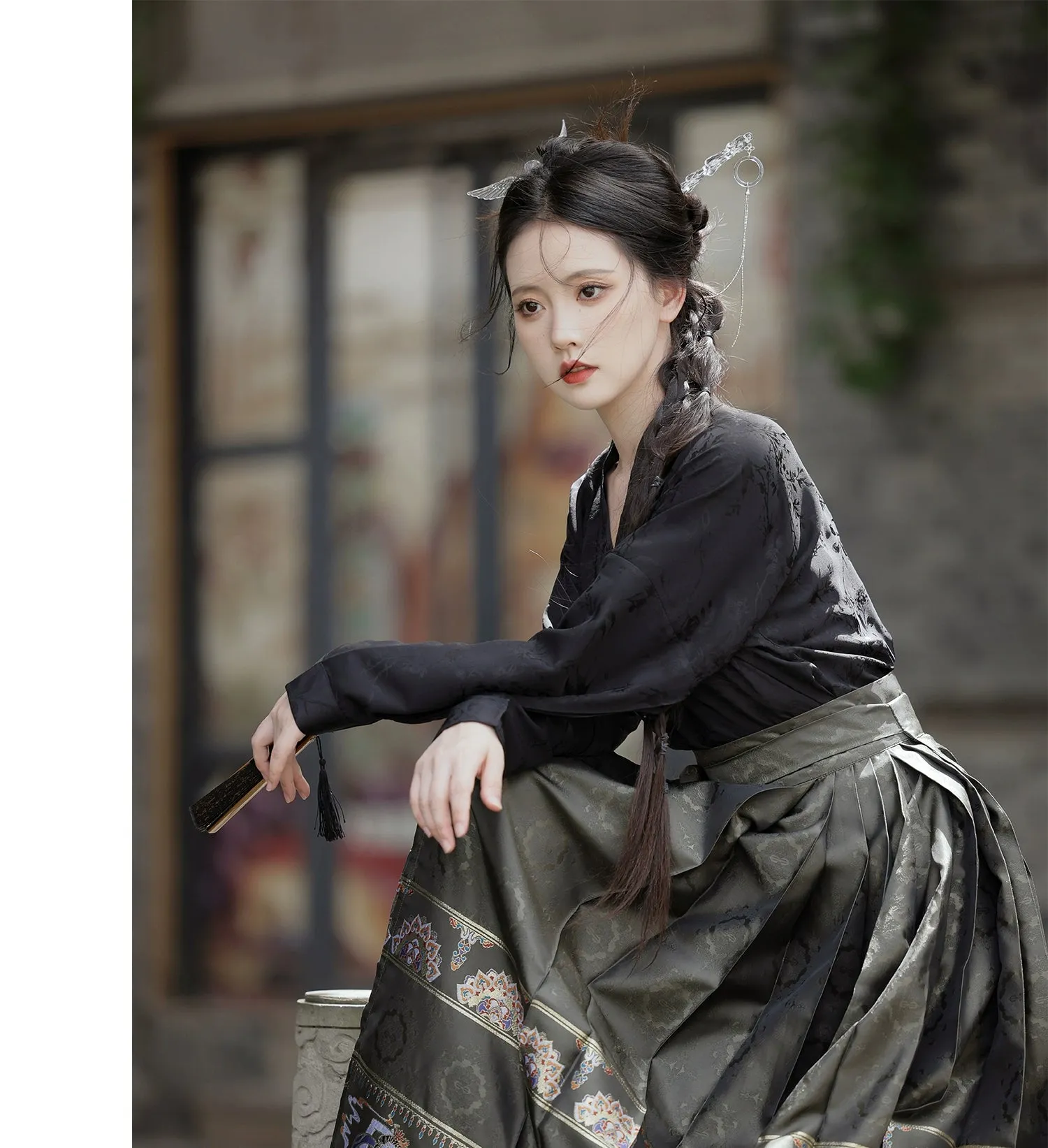 "赵昕冉" Ming-style Horse-face Hanfu Skirt