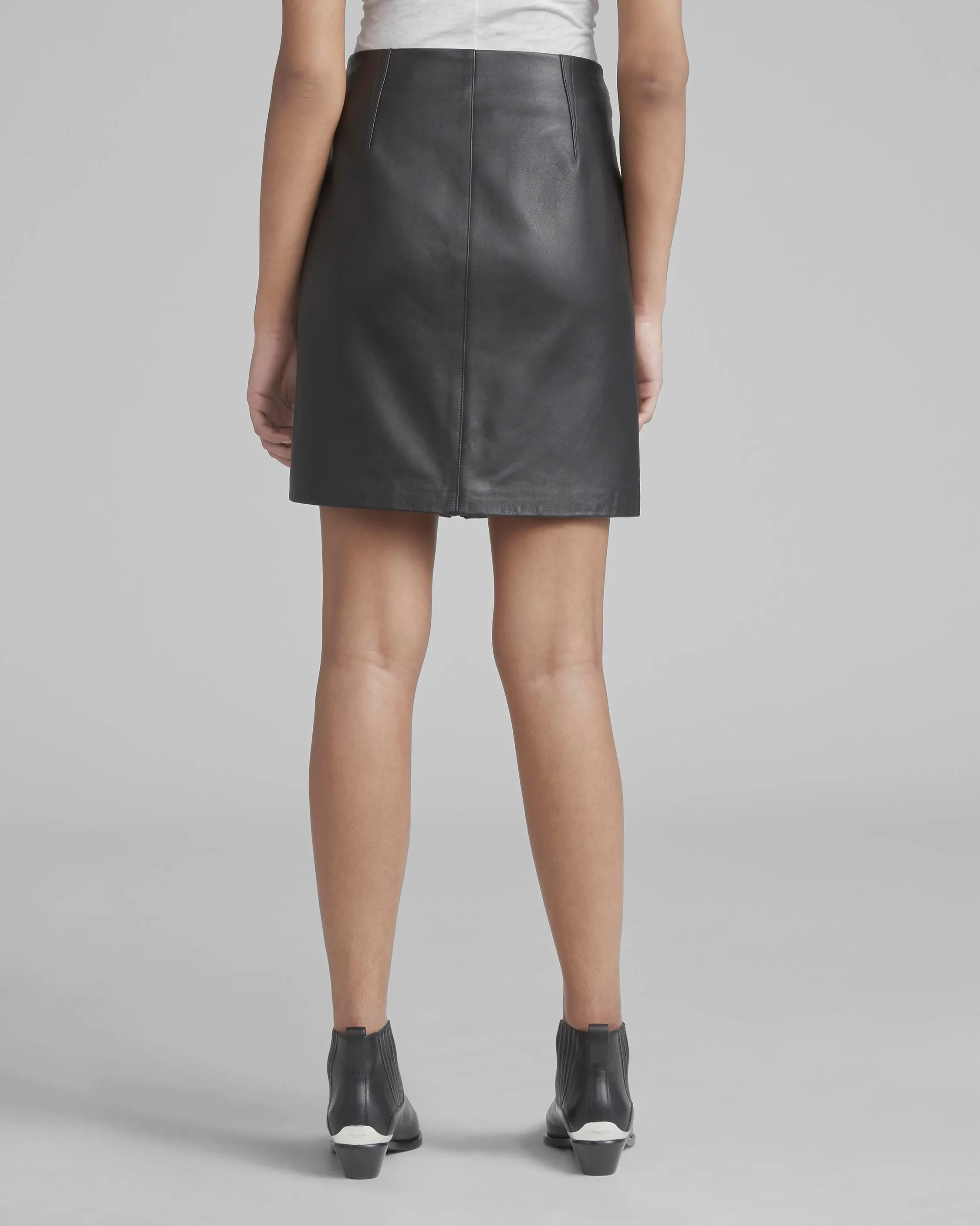 Rag & Bone - Heidi Leather Skirt Black