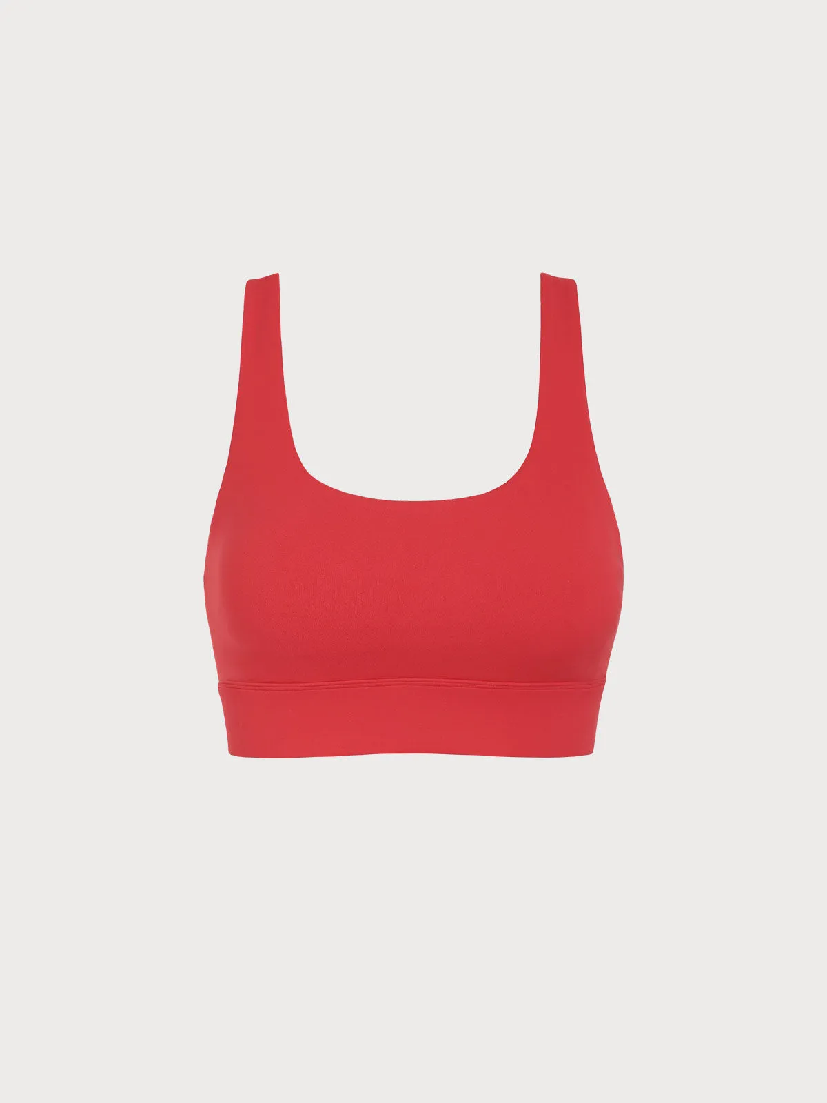 Red U Neck Sports Bra