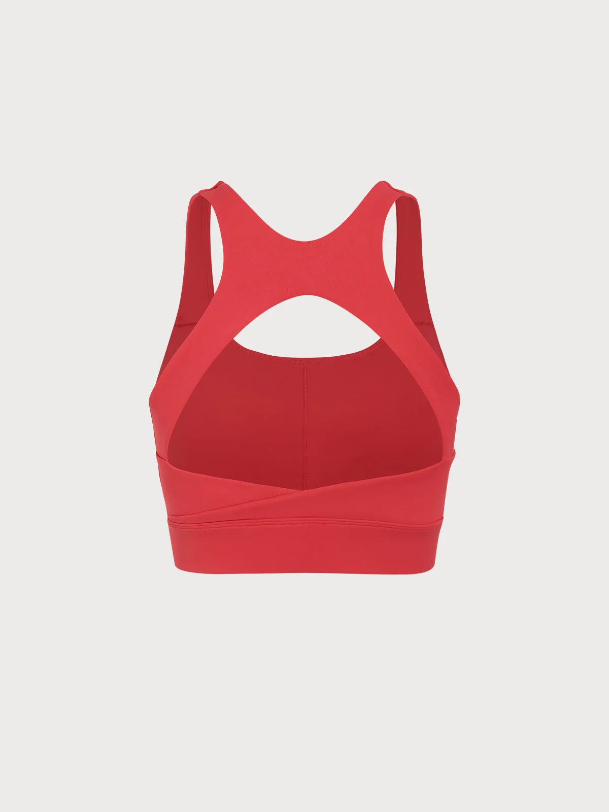 Red U Neck Sports Bra