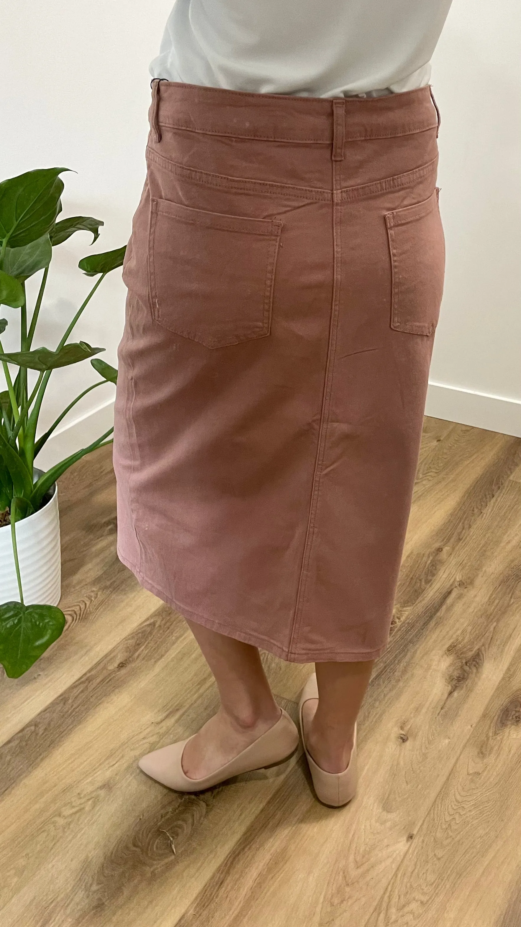 Remi Burlwood Midi Skirt 29 inches long