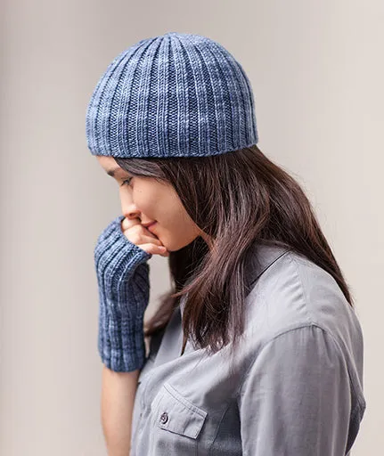 Ribbed Beanie & Handwarmers Using Manos Maxima