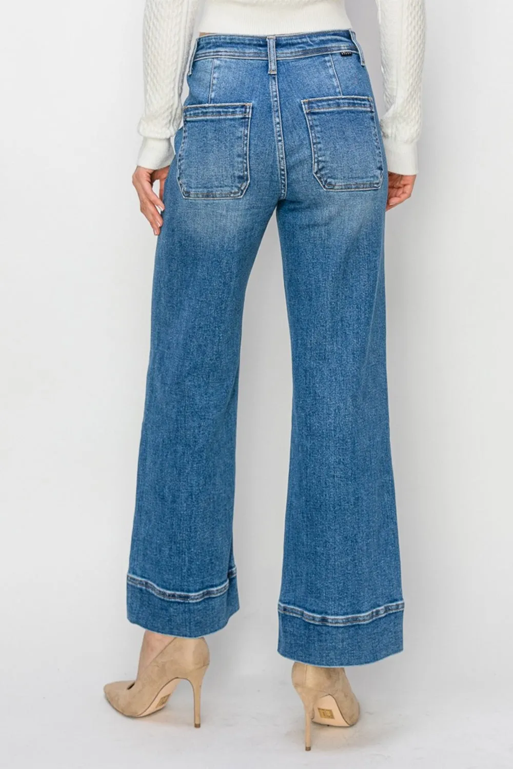 Risen Full Size High Rise Wide Leg Jeans