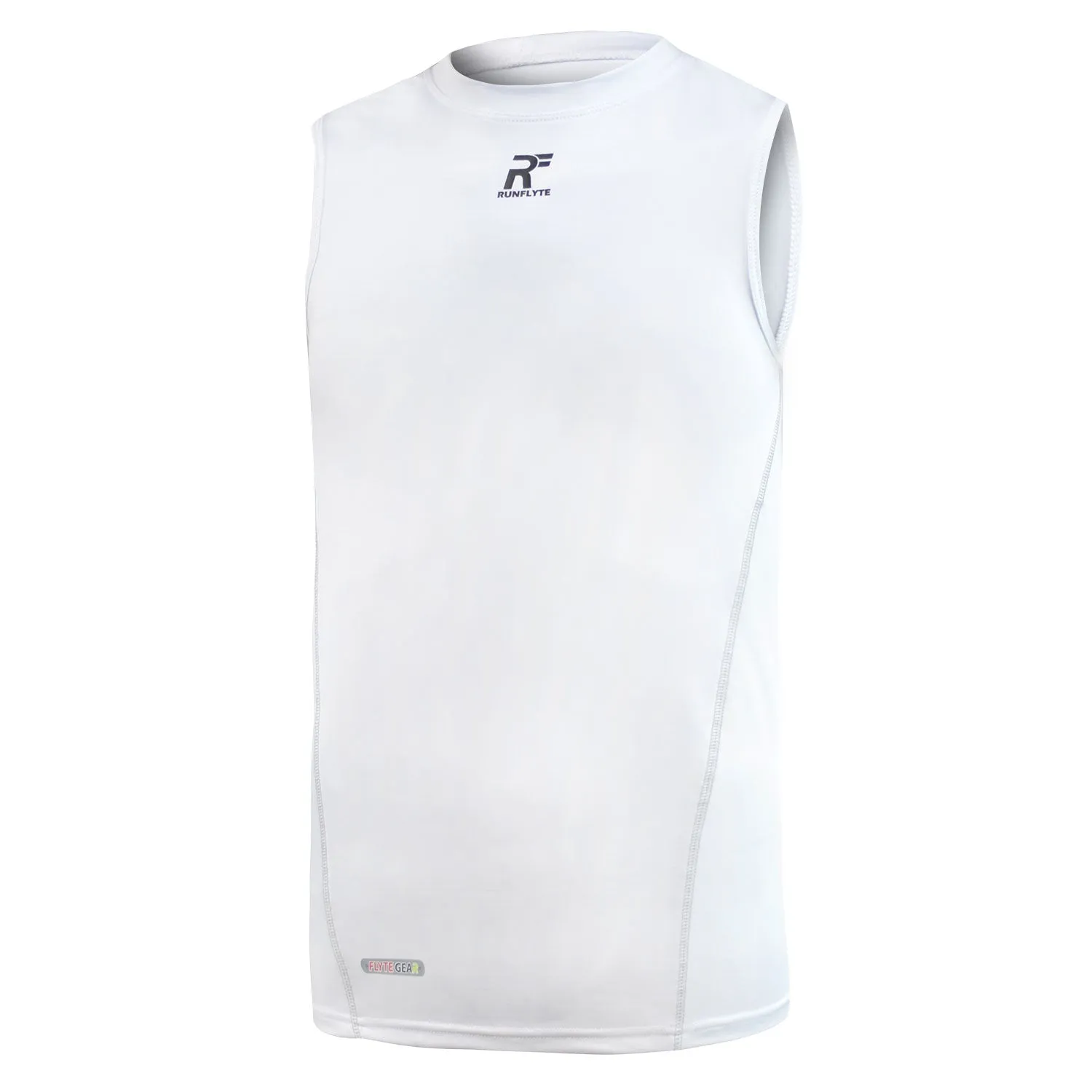 RunFlyte Men's Basics Light Compression Tank Top - Training - Moisture Wicking White/Black