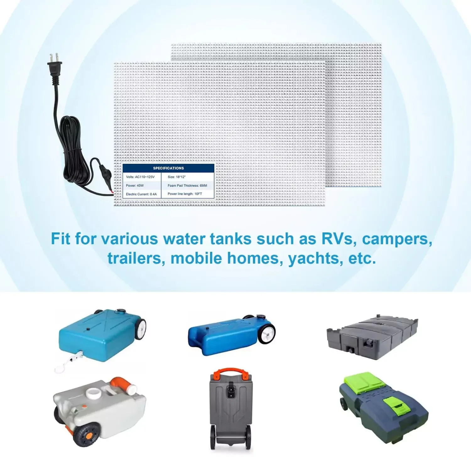 RV Tank Heater Pad with Thermostat