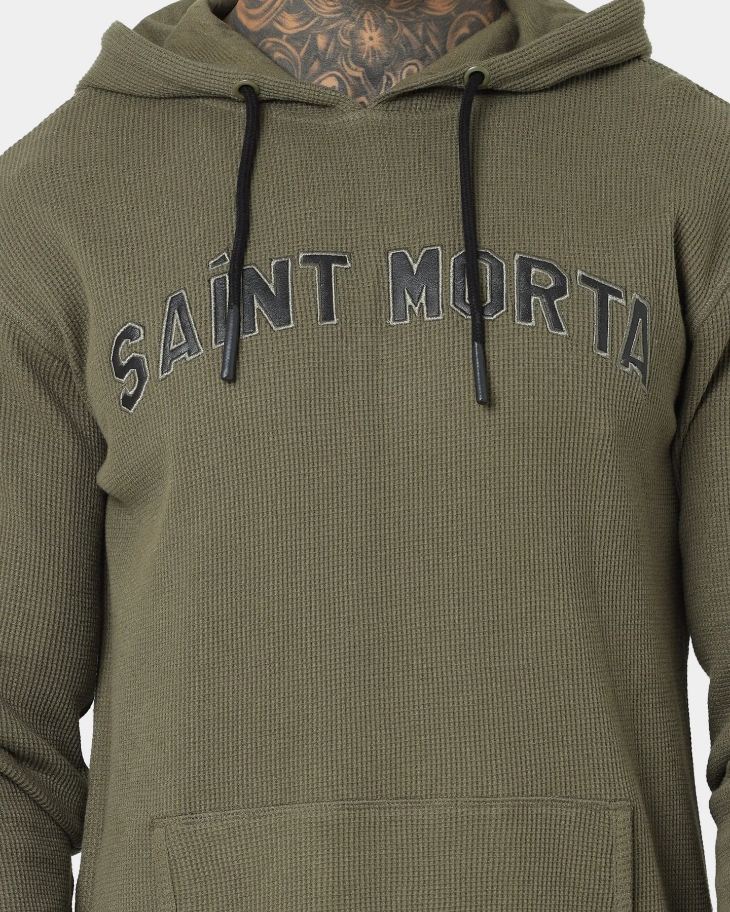 Saint Morta Kingdom Waffle Hoodie Army Green