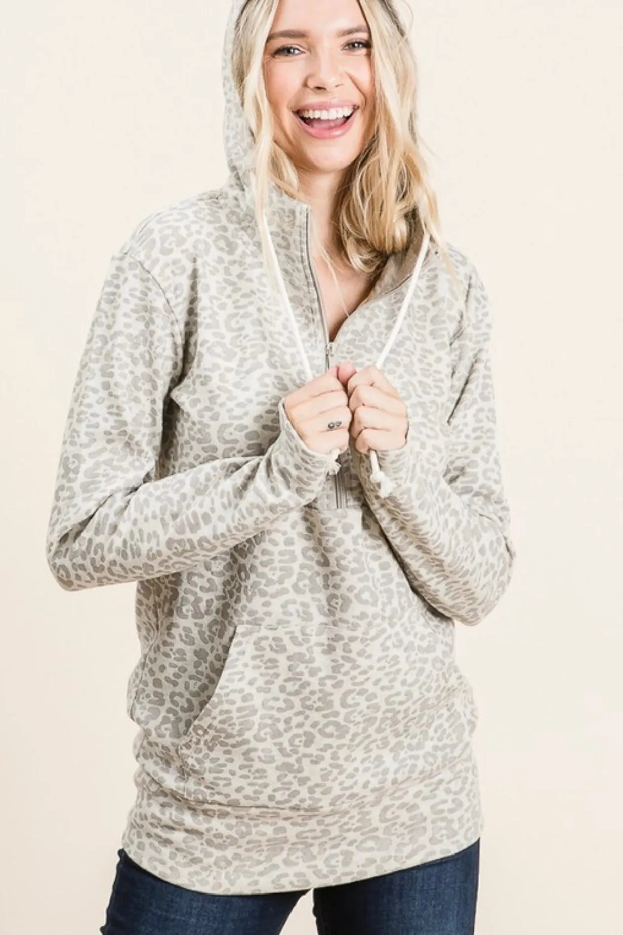 Shimmer Animal Thumbhole Hoodie