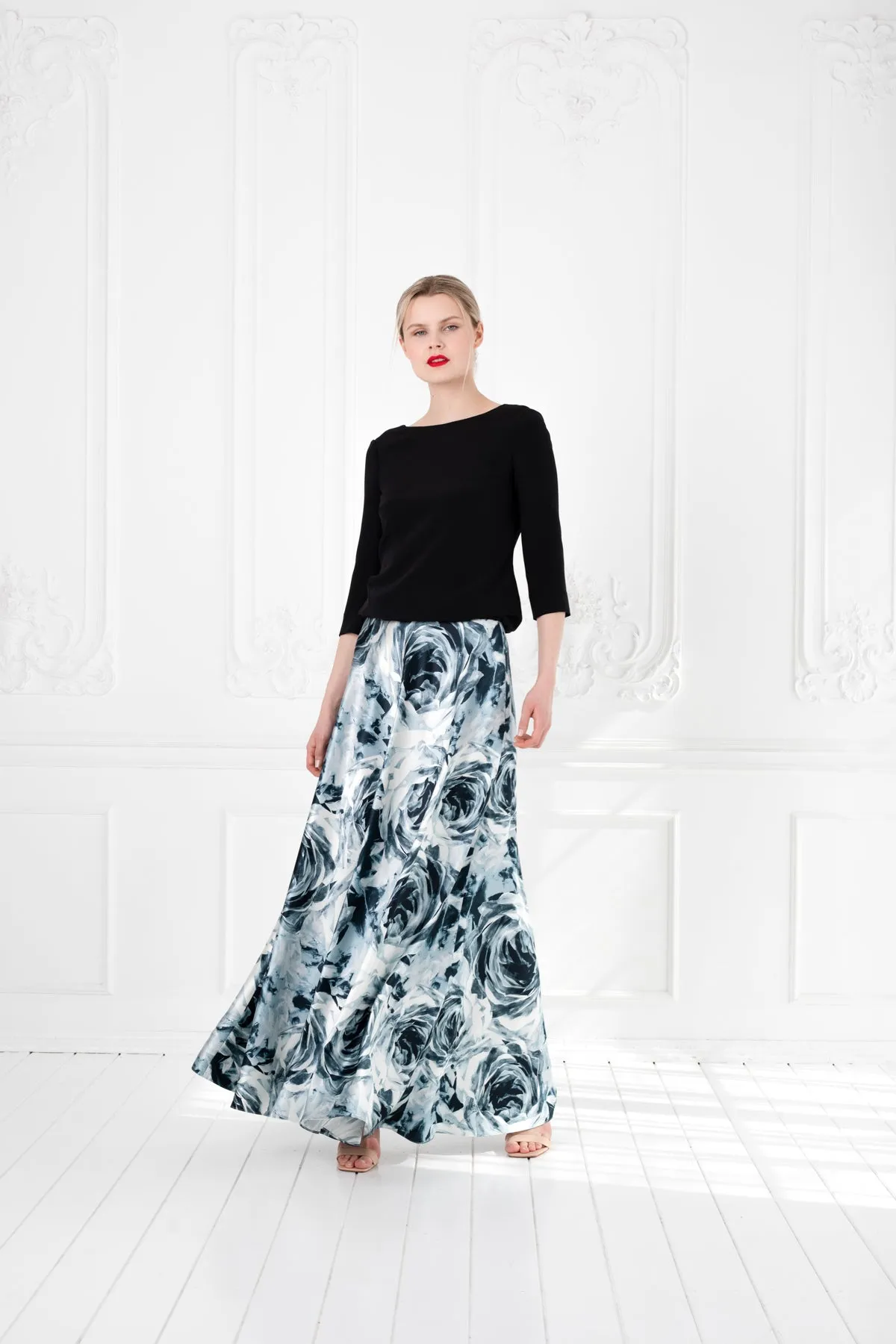 SILENE ROSE SILK MAXI SKIRT