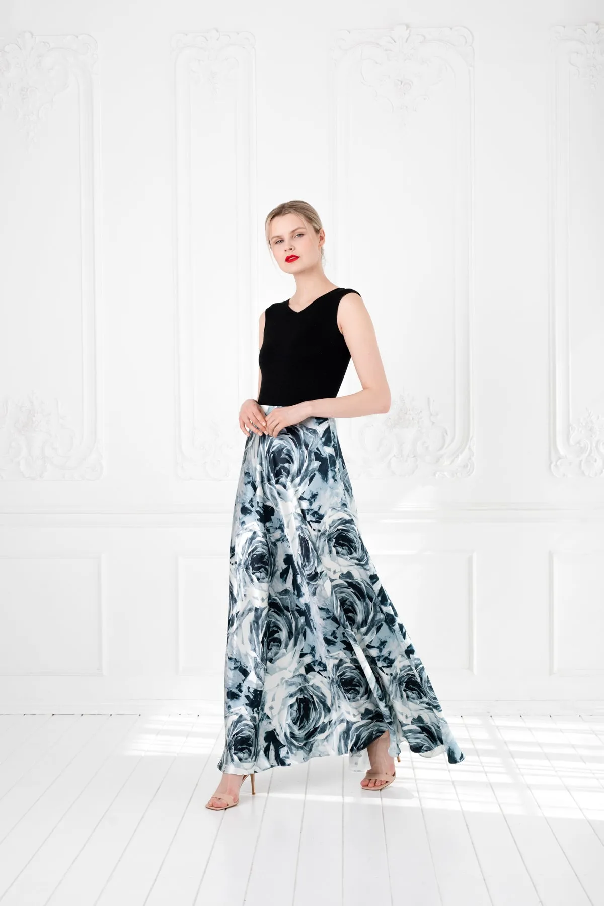 SILENE ROSE SILK MAXI SKIRT