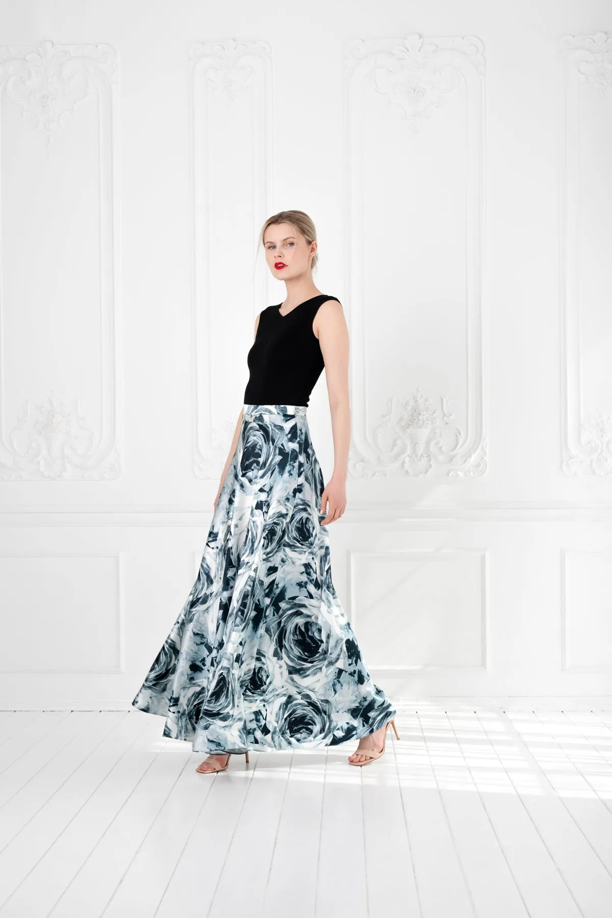 SILENE ROSE SILK MAXI SKIRT