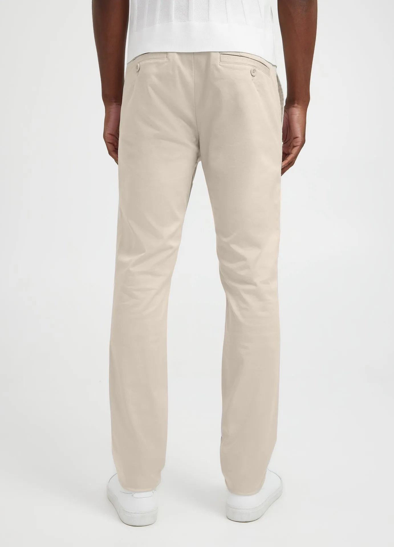 Slim Fit Cotton Stretch Chinos Almond